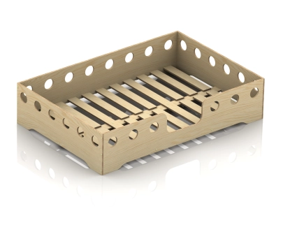 Łóżko pojedyncze dla dzieci z barierką i stelażem TILA 4 Montessori Drewniane