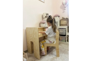 Zestaw biurko i krzesełko dla dziecka MIMI BRK Montessori Drewniane