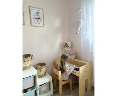 Zestaw biurko i krzesełko dla dziecka MIMI BRK Montessori Drewniane