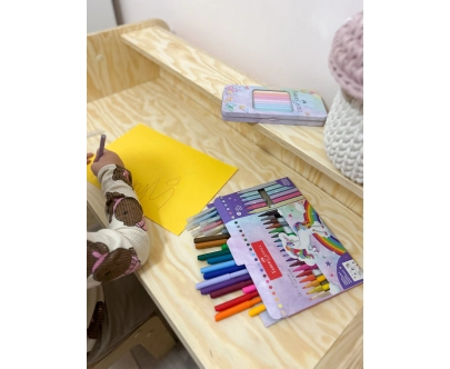 Zestaw biurko i krzesełko dla dziecka MIMI BRK Montessori Drewniane