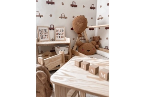 Stolik z krzesełkiem dla dziecka TAB+KR Montessori Drewniany
