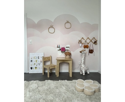 Stolik z krzesełkiem dla dziecka TAB+KR Montessori Drewniany