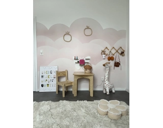 Stolik z krzesełkiem dla dziecka TAB+KR Montessori Drewniany