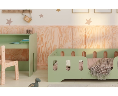 Zestaw biurko i krzesełko dla dziecka MIMI BRK Montessori Drewniane