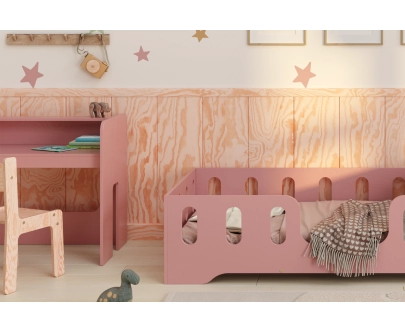 Zestaw biurko i krzesełko dla dziecka MIMI BRK Montessori Drewniane