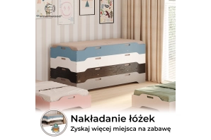 Łóżko pojedyncze dla dzieci podłogowe ze stelażem TILA 8 Montessori Drewniane