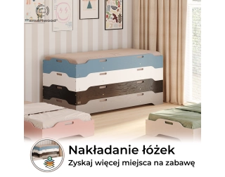 Łóżko pojedyncze dla dzieci podłogowe ze stelażem TILA 8 Montessori Drewniane