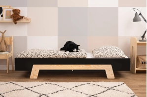 Łóżko pojedyncze dla dzieci ze stelażem PUZZLE Skandynawskie Sosnowe
