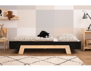 Łóżko pojedyncze dla dzieci ze stelażem PUZZLE Skandynawskie Sosnowe