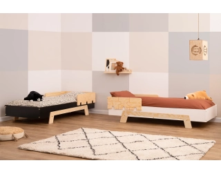 Łóżko pojedyncze dla dzieci ze stelażem PUZZLE Skandynawskie Sosnowe