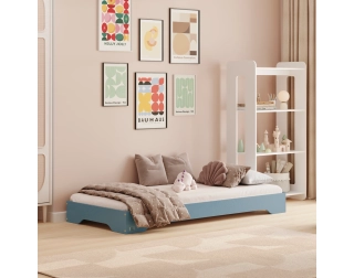 Łóżko pojedyncze dla dzieci podłogowe ze stelażem TILA 7 Montessori Drewniane