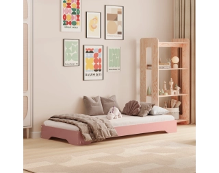 Łóżko pojedyncze dla dzieci podłogowe ze stelażem TILA 7 Montessori Drewniane