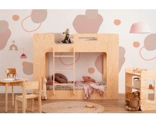 Łóżko piętrowe dla dzieci ze stelażem MIMI Montessori Drewniane