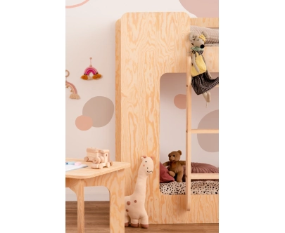 Łóżko piętrowe dla dzieci ze stelażem MIMI Montessori Drewniane