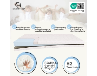Materac piankowy dla dziecka 12 cm Średnia twardość (H2)