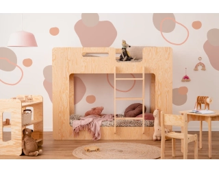 Łóżko piętrowe dla dzieci ze stelażem MIMI Montessori Drewniane
