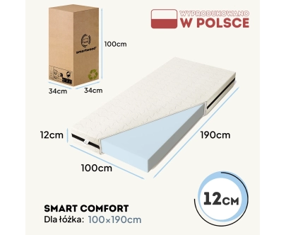 Materac piankowy dla dziecka 12 cm Średnia twardość (H2)