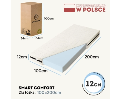 Materac piankowy dla dziecka 12 cm Średnia twardość (H2)