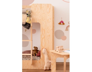 Łóżko piętrowe dla dzieci ze stelażem MIMI Montessori Drewniane