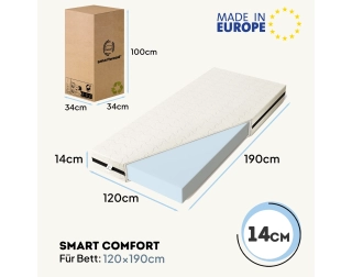 Materac piankowy dla dziecka 14 cm Średnia twardość (H2) - rozmiar XL