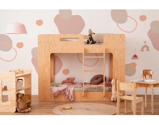 Łóżko piętrowe dla dzieci ze stelażem MIMI Montessori Drewniane