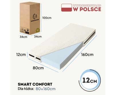Zestaw Materac piankowy 12 cm i Prześcieradło dla dziecka Średnia twardość (H2)