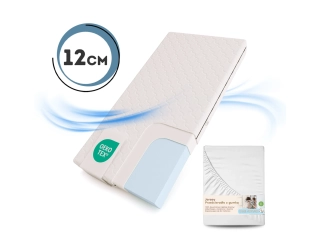 Zestaw Materac piankowy 12 cm i Prześcieradło dla dziecka Średnia twardość (H2)