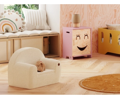 Fotelik dla dzieci piankowy BUBU Montessori Ecru