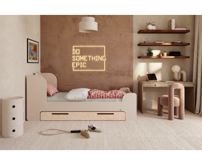Łóżko dla dzieci i młodzieży z szufladą i stelażem FLOU D Klasyczne Drewniane