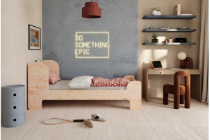 Łóżko dla dzieci i młodzieży z półką i stelażem FLOU Klasyczne Drewniane