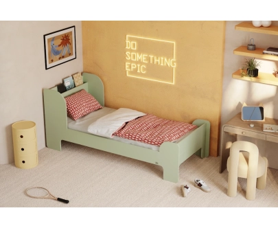 Łóżko dla dzieci i młodzieży z półką i stelażem FLOU Klasyczne Drewniane