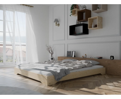 Łóżko pojedyncze dla dzieci podłogowe ze stelażem TILA 7 Montessori Drewniane