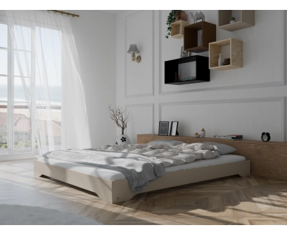 Łóżko pojedyncze dla dzieci podłogowe ze stelażem TILA 7 Montessori Drewniane