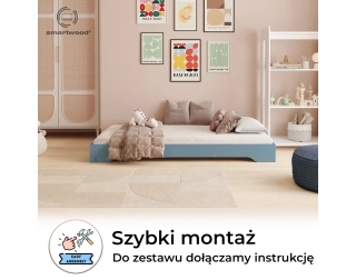 Łóżko pojedyncze dla dzieci podłogowe ze stelażem TILA 7 Montessori Drewniane