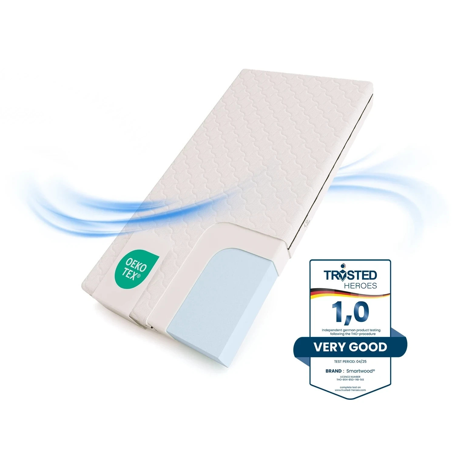 Materac piankowy dla dziecka 12 cm Średnia twardość (H2),  80x160 -  | Smartwood