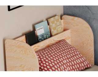 Łóżko dla dzieci i młodzieży z półką i stelażem FLOU Klasyczne Drewniane