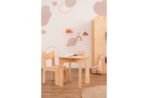 Stolik z krzesełkiem dla dziecka TAB+KR Montessori Drewniany