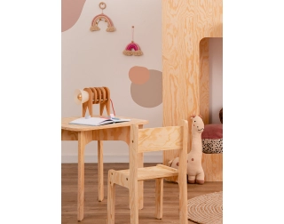 Stolik z krzesełkiem dla dziecka TAB+KR Montessori Drewniany