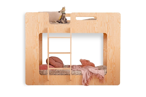 Łóżko piętrowe dla dzieci ze stelażem MIMI Montessori Drewniane