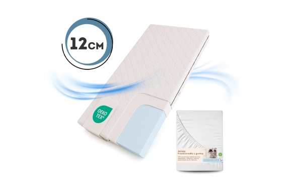 Zestaw materac piankowy H2 12cm i prześcieradło dla dziecka