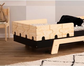 Barierka do łóżka dla dzieci PUZZLE Montessori Drewniana