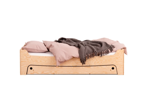 Łóżko dziecięce z szufladą i stelażem TILA 10 Montessori Drewniane