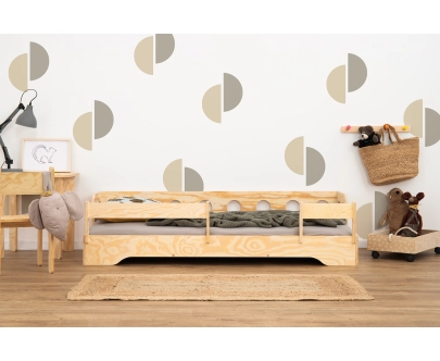 Barierka ochronna do łóżka dla dzieci Uniwersalna Nakładana Montessori Drewniana