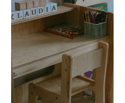 Zestaw biurko i krzesełko dla dziecka SET MIMI DESK Montessori Drewniane