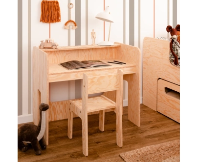 Zestaw biurko i krzesełko dla dziecka SET MIMI DESK Montessori Drewniane