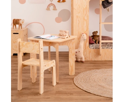 Stolik z krzesełkiem dla dziecka SET MIMI TAB Montessori Drewniany