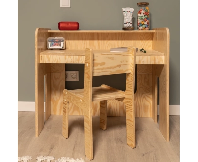Zestaw biurko i krzesełko dla dziecka SET MIMI DESK Montessori Drewniane