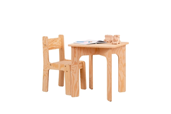 Stolik z krzesełkiem dla dziecka SET MIMI TAB Montessori Drewniany