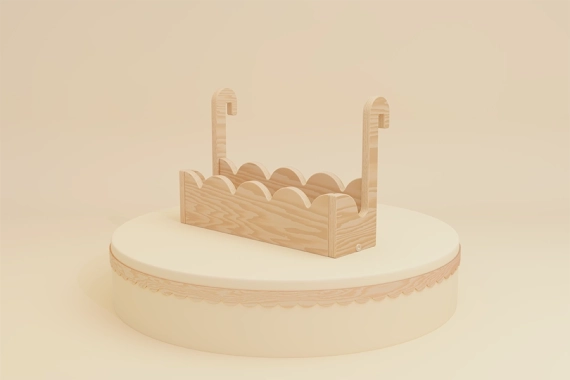 Zawieszana półka na książki dla dzieci LULI Montessori Drewniana