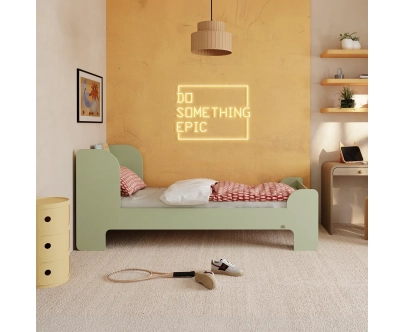 Łóżko dla dzieci i młodzieży z półką i stelażem FLOU Klasyczne Drewniane